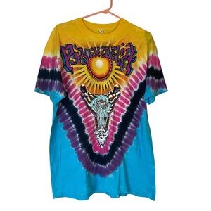 Vintage Liquid Blue Psychedelia T-Shirt Tie Dye Single Stitch XL Hippie